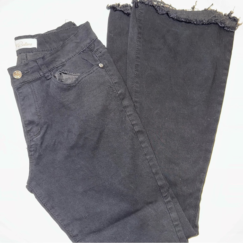 Red Bottom Bell Bottom Black Jeans